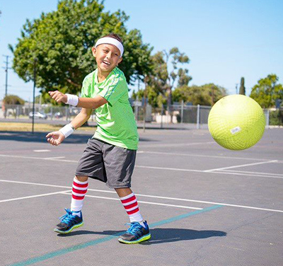 Caleb playing ball