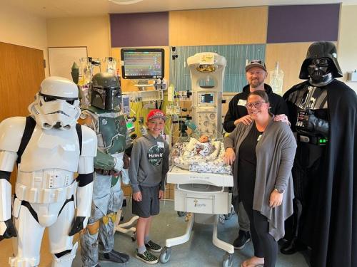 Star Wars Characters visit Ethan and his family in the CTICU.