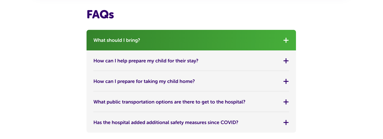 Patient & Visitor FAQs